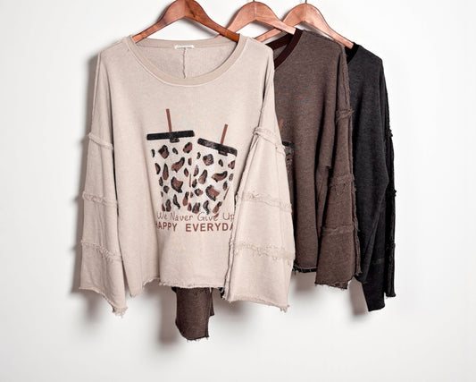 Langarmshirt „Happy Everyday“ – lässig, soft & stylisch