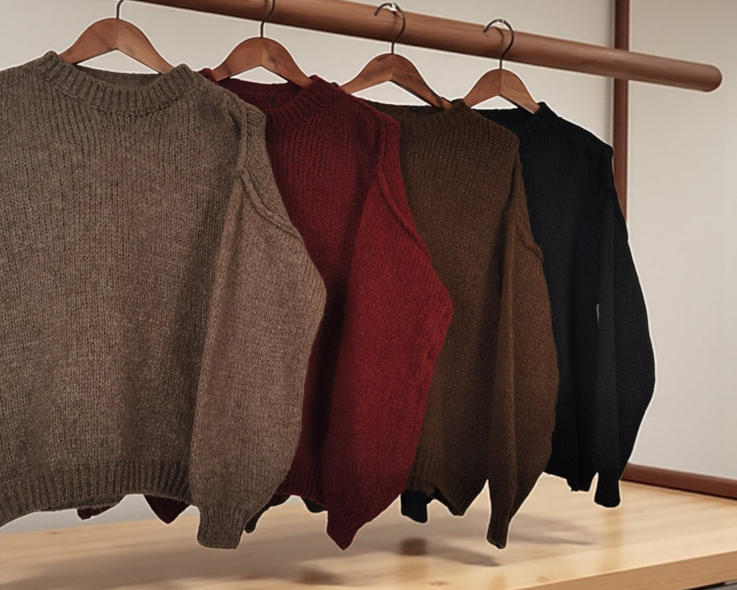 Lässiger Strickpullover Rundhals