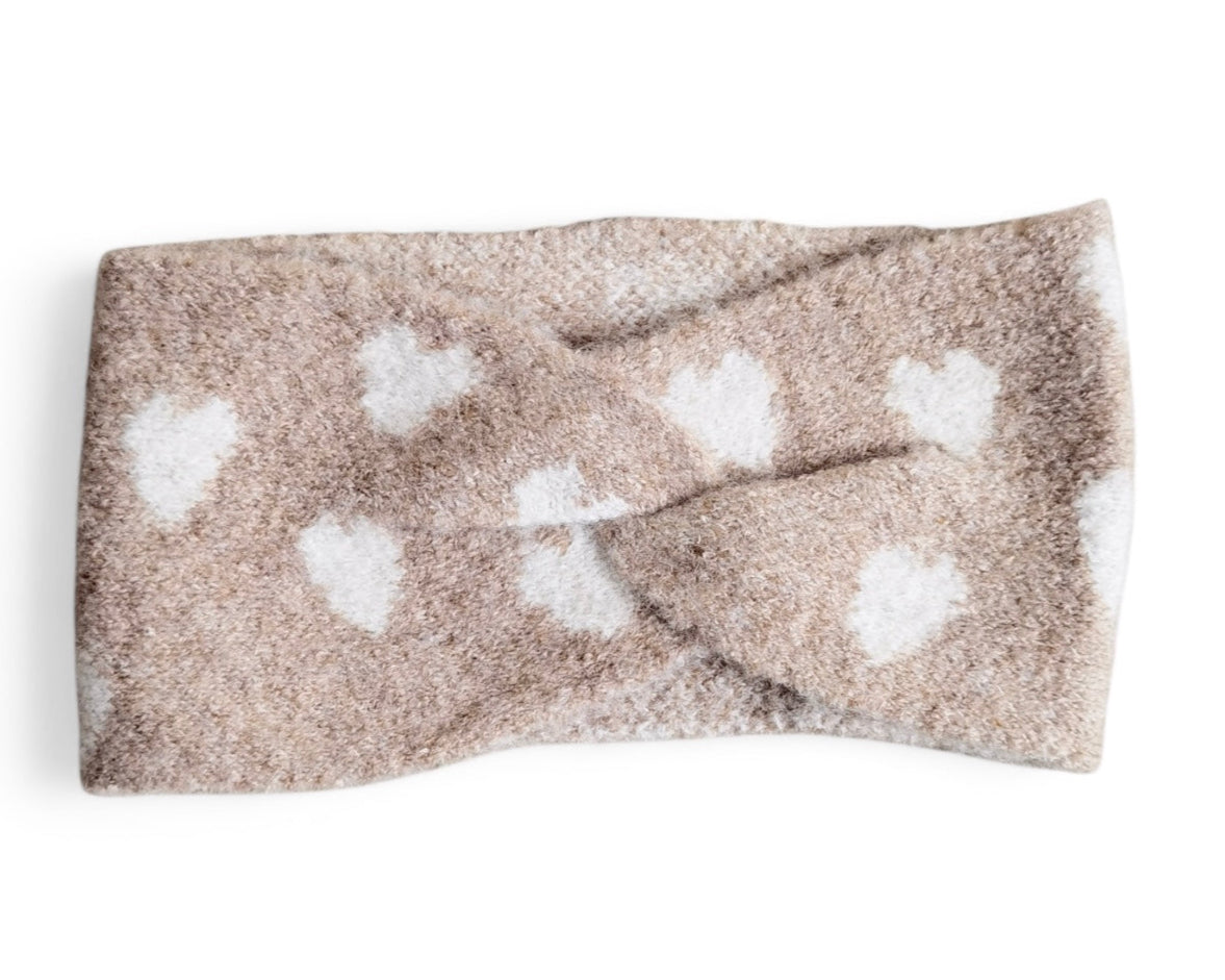 Flauschige Stirnbänder mit Herzmuster
