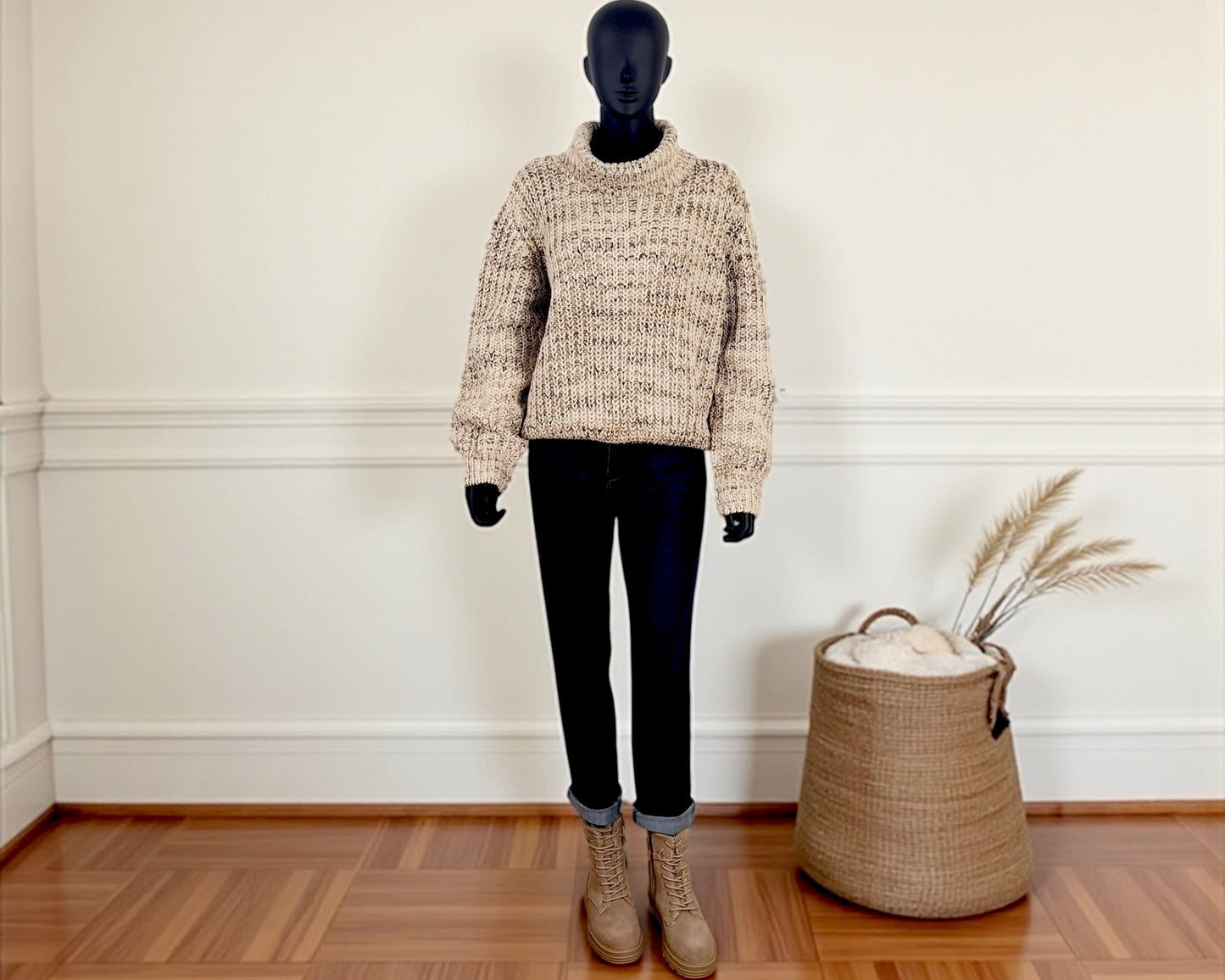 Grobstrick Rollkragenpullover