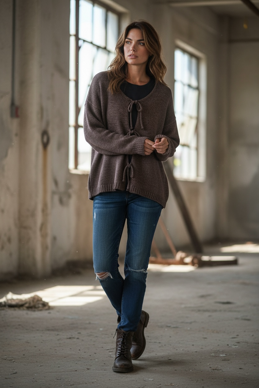 Strickcardigan mit Schleifen "Tara"