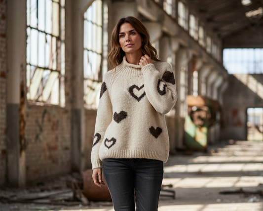 Pullover mit Herzmuster
