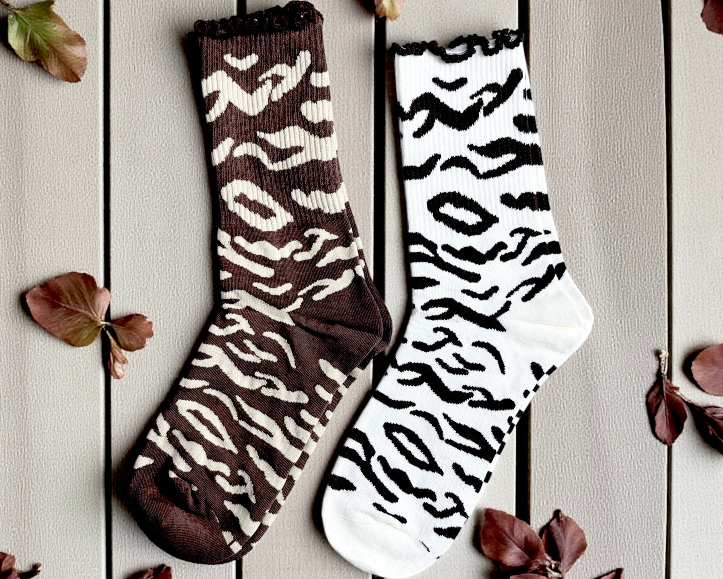 Zebra-Socken – stylisch, weich & auffällig