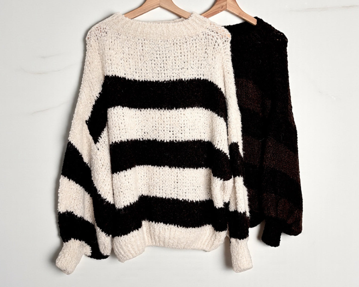 Kuschelpullover mit Blockstreifen