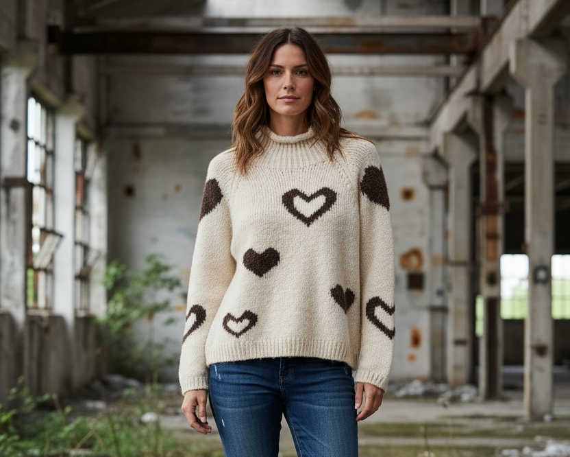 Pullover mit Herzmuster
