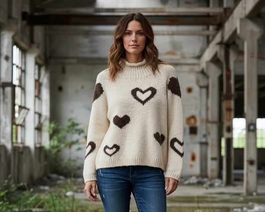 Pullover mit Herzmuster