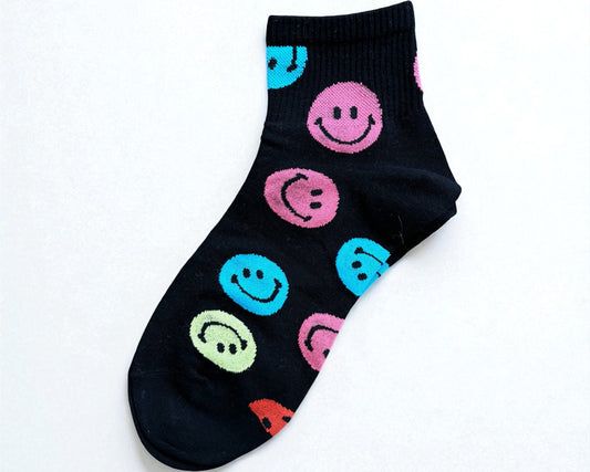 Socken mit Smiley Design farbig