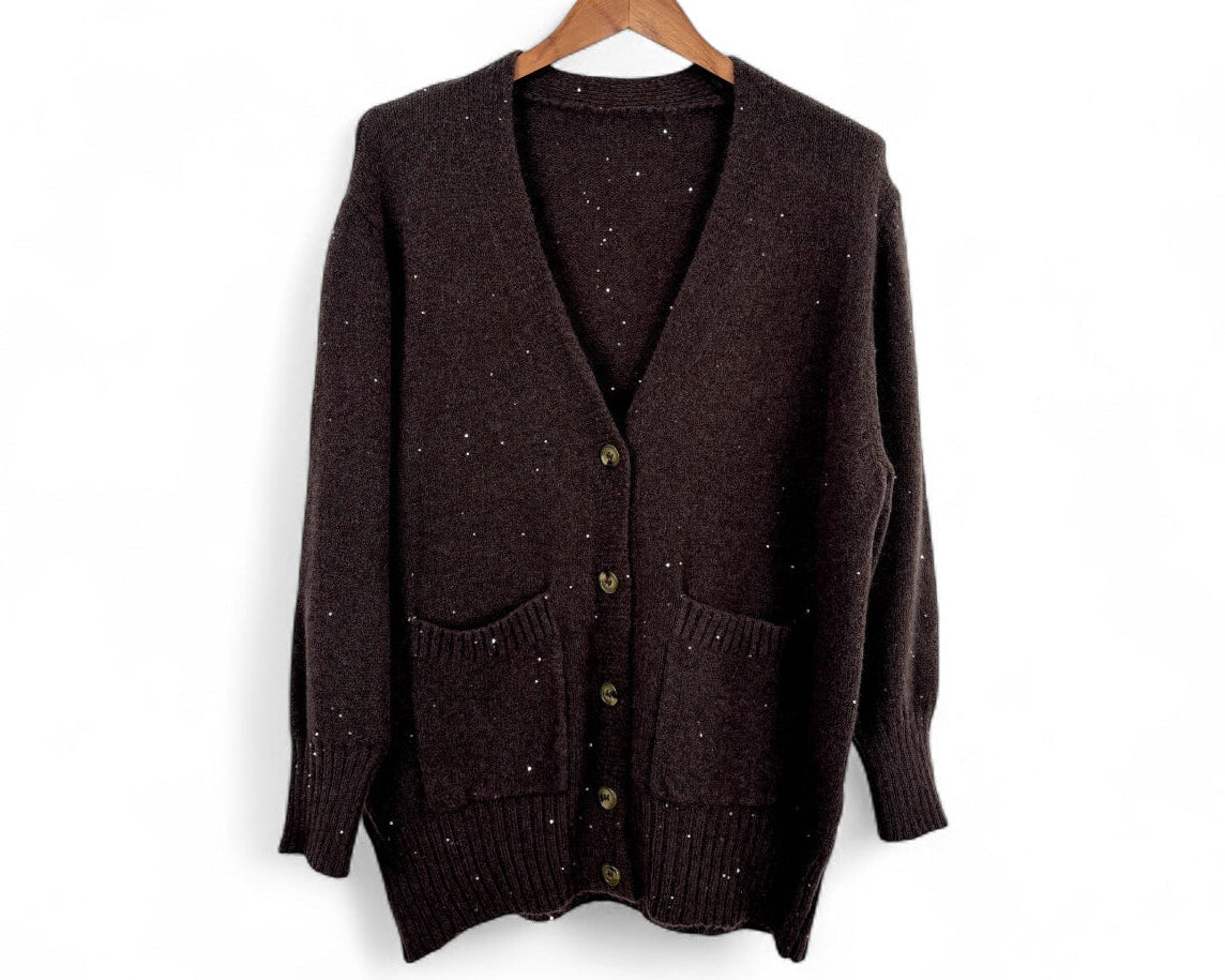 Strickjacke mit leichtem Glitzereffekt