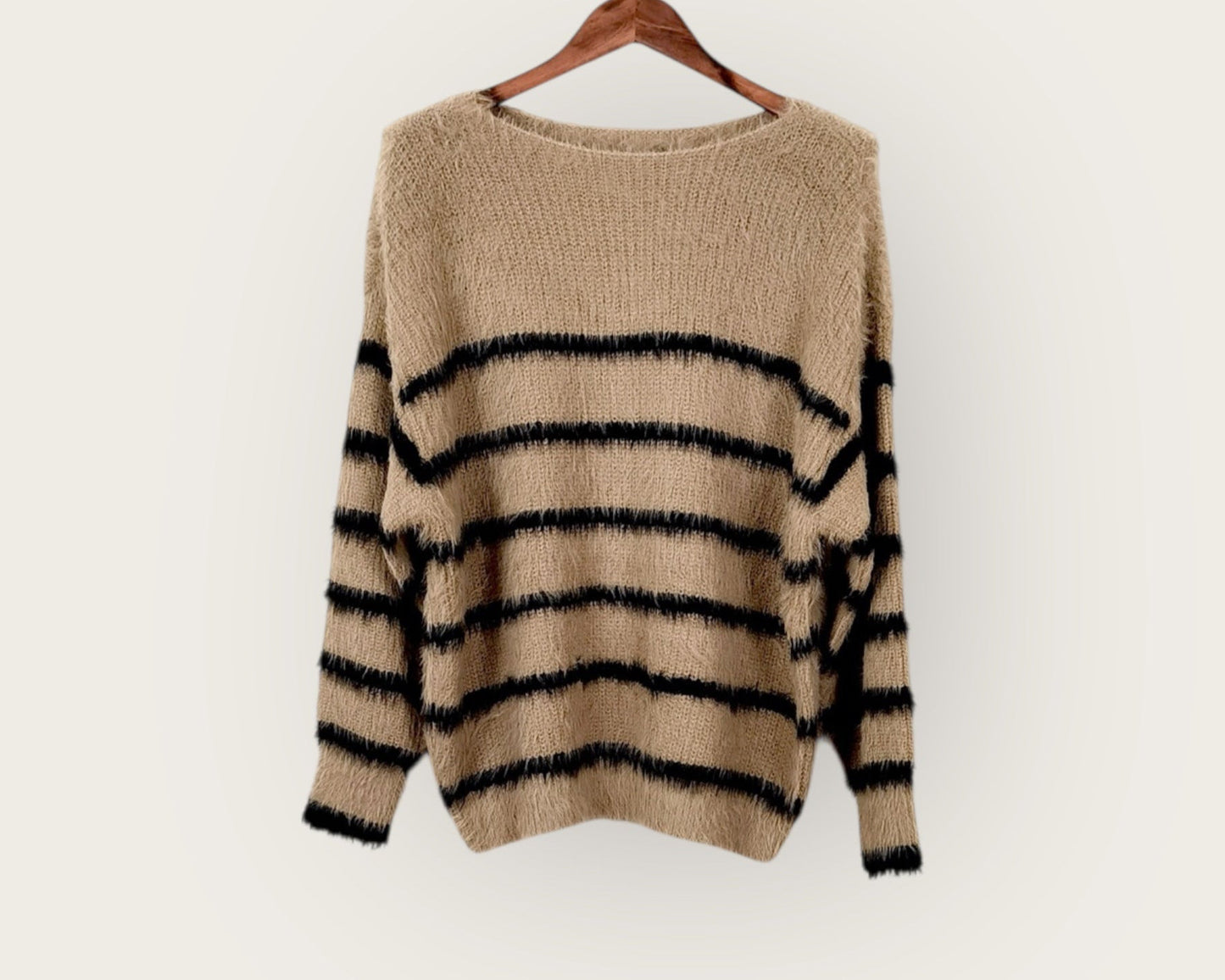Flauschiger Streifenpullover