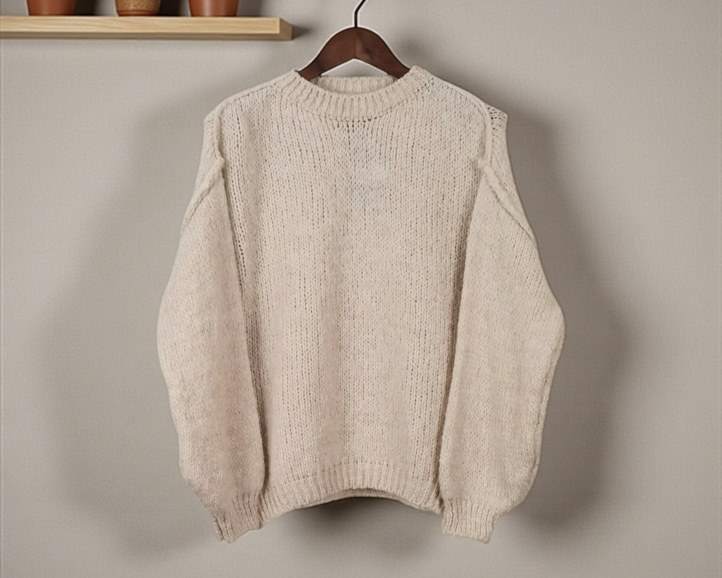 Lässiger Strickpullover Rundhals