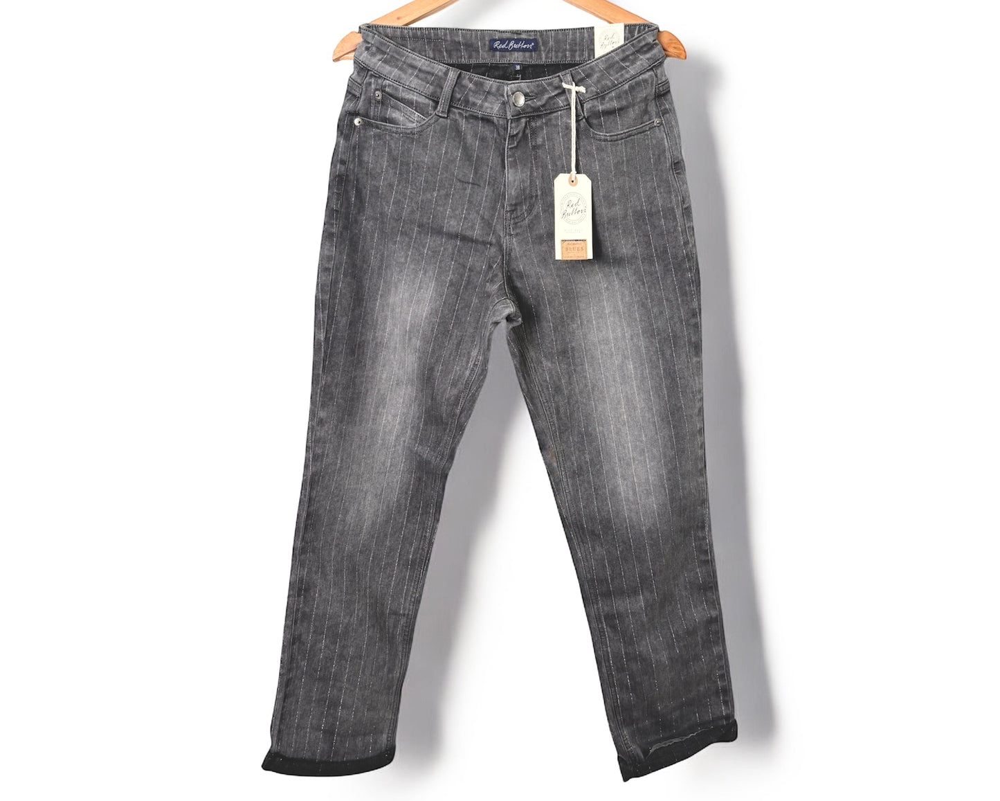 Red Button Jeans – Dunkelgrau mit feinem Glitzereffekt