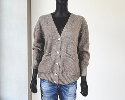 Strickjacke mit leichtem Glitzereffekt