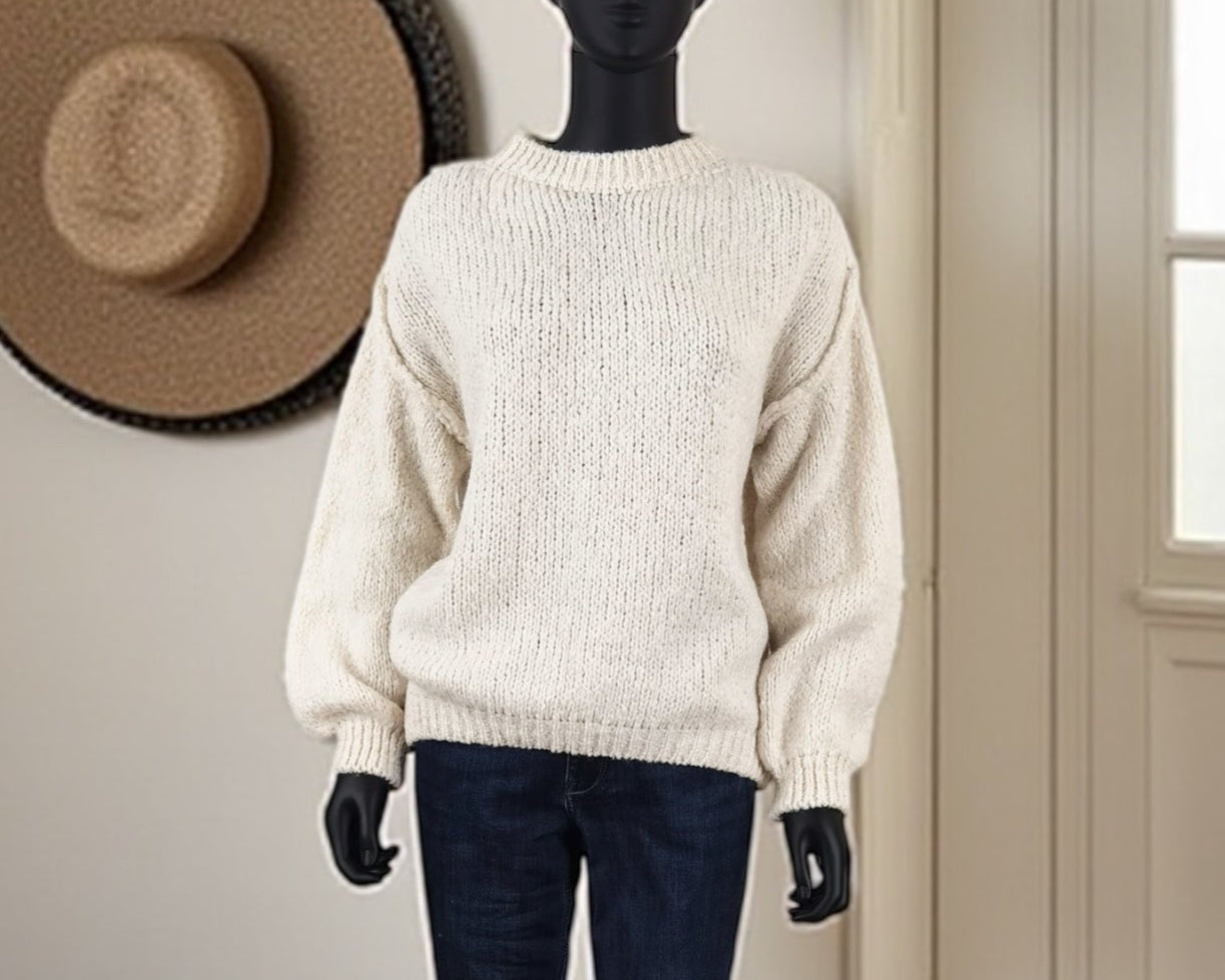 Lässiger Strickpullover Rundhals