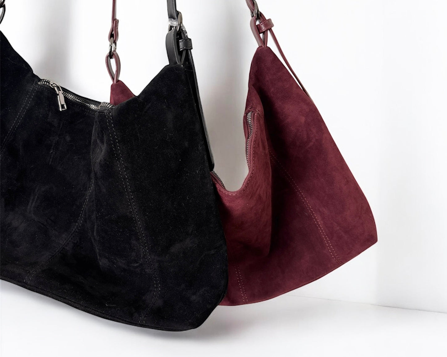 Stylische Velours-Tasche mit Fransen – soft, modern & alltagstauglich