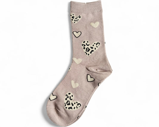 Stylische Socken mit Herz- & Leo-Print