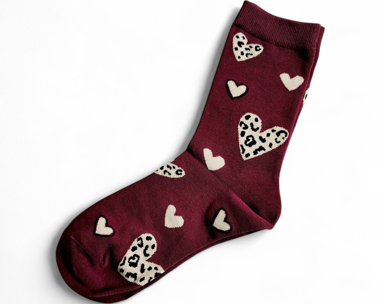 Stylische Socken mit Herz- & Leo-Print