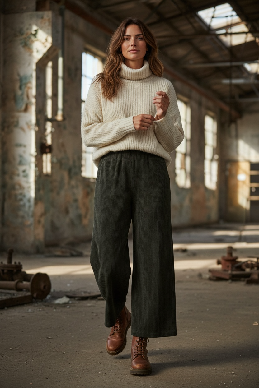 Schlupfhose im Cordlook mit  Gummizug "Anna"