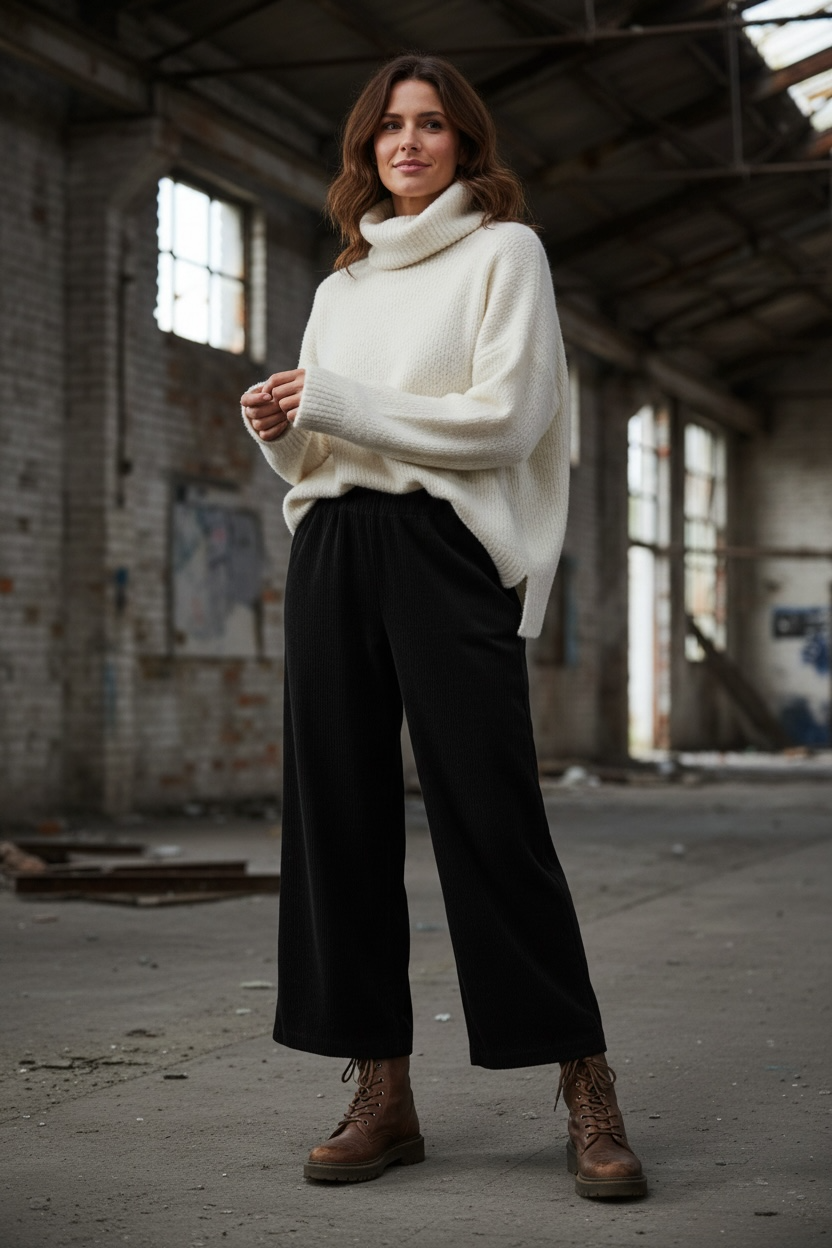 Schlupfhose im Cordlook mit  Gummizug "Anna"