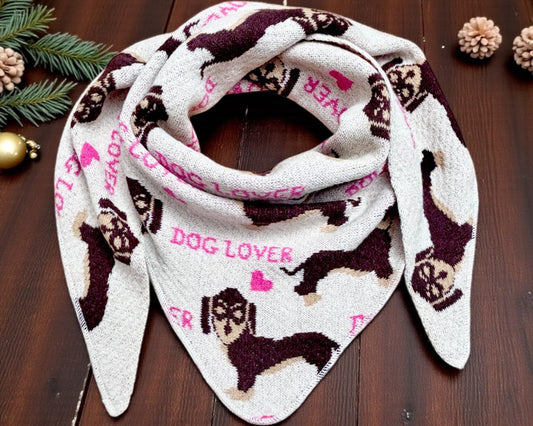 Winter Dreieckschal " Dog Lover"