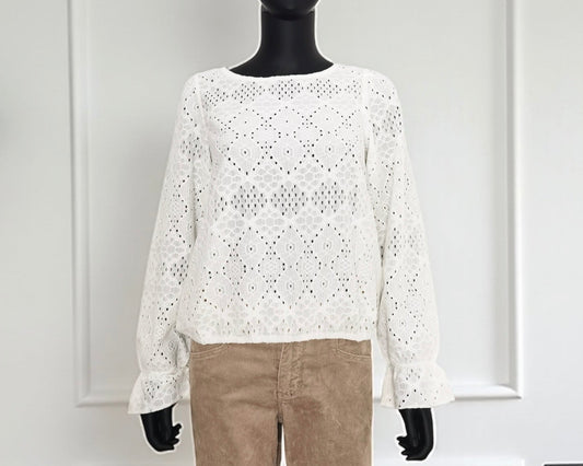 Red Button Lochstrick-Pullover – feminin & modern