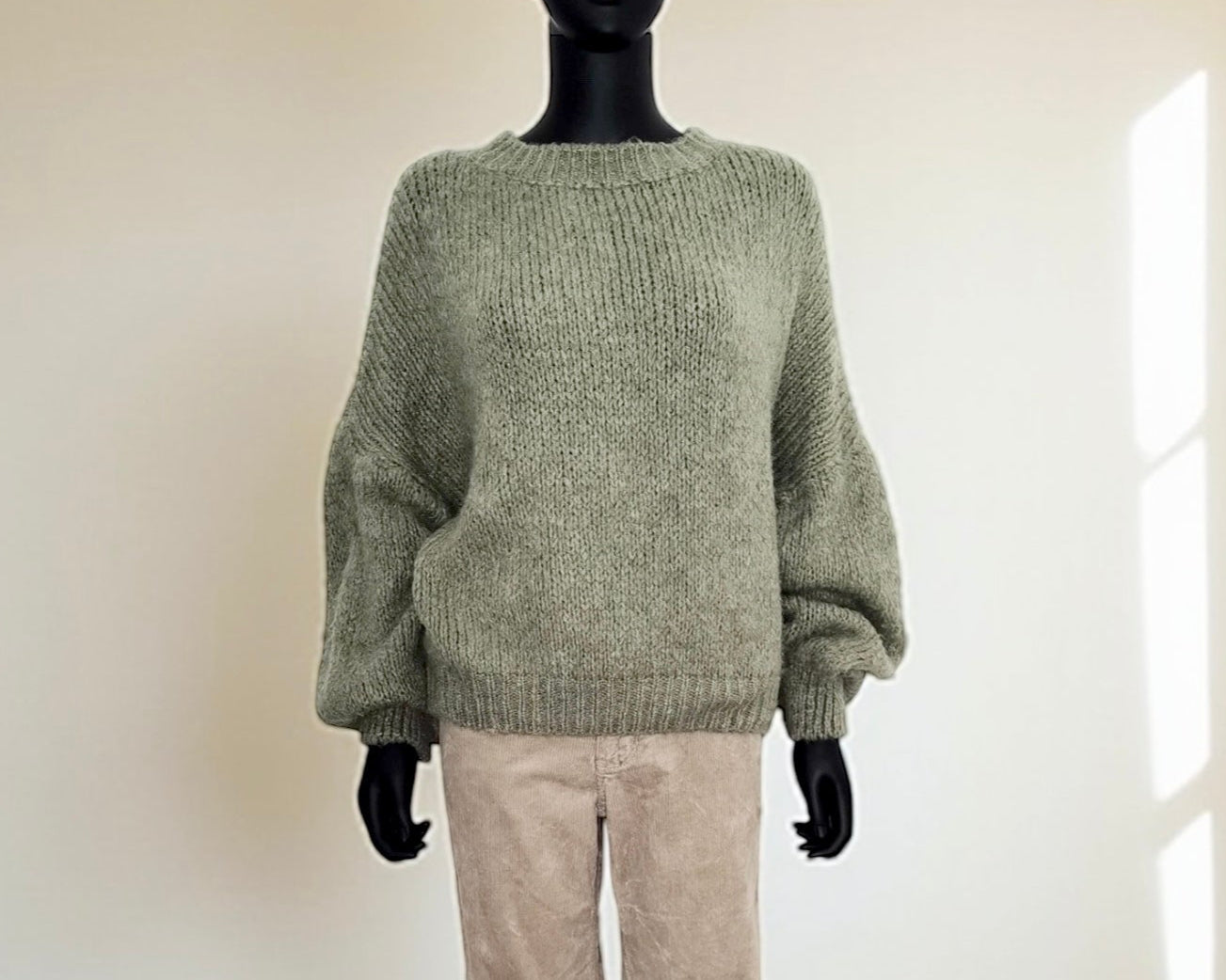 Lässiger Strickpullover Rundhals