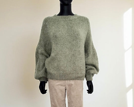 Lässiger Strickpullover Rundhals