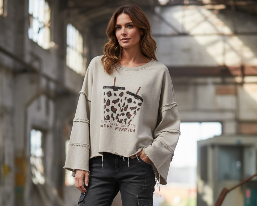 Langarmshirt „Happy Everyday“ – lässig, soft & stylisch