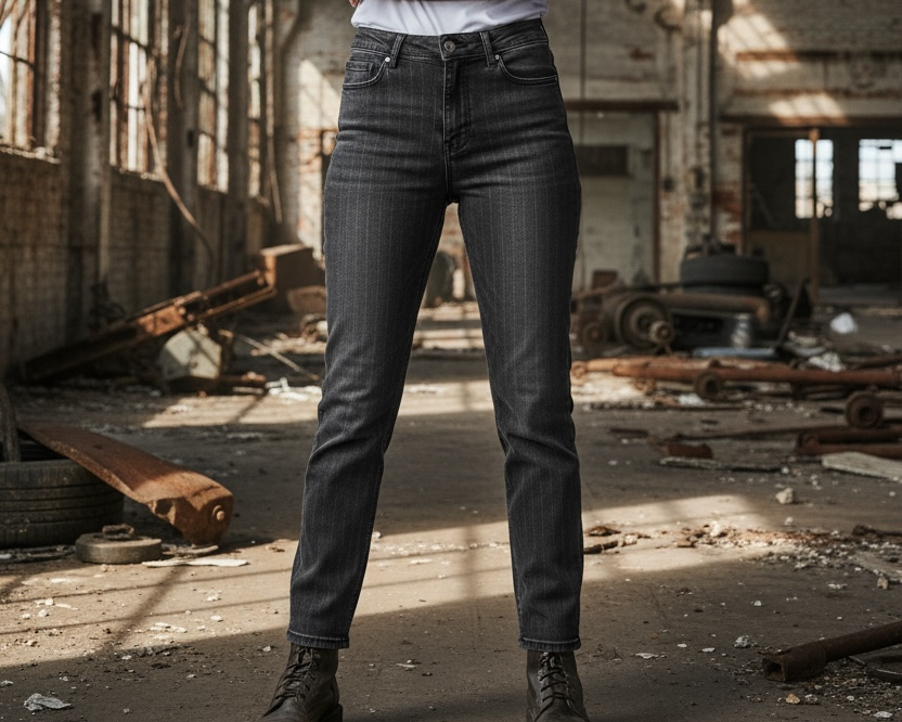 Red Button Jeans – Dunkelgrau mit feinem Glitzereffekt