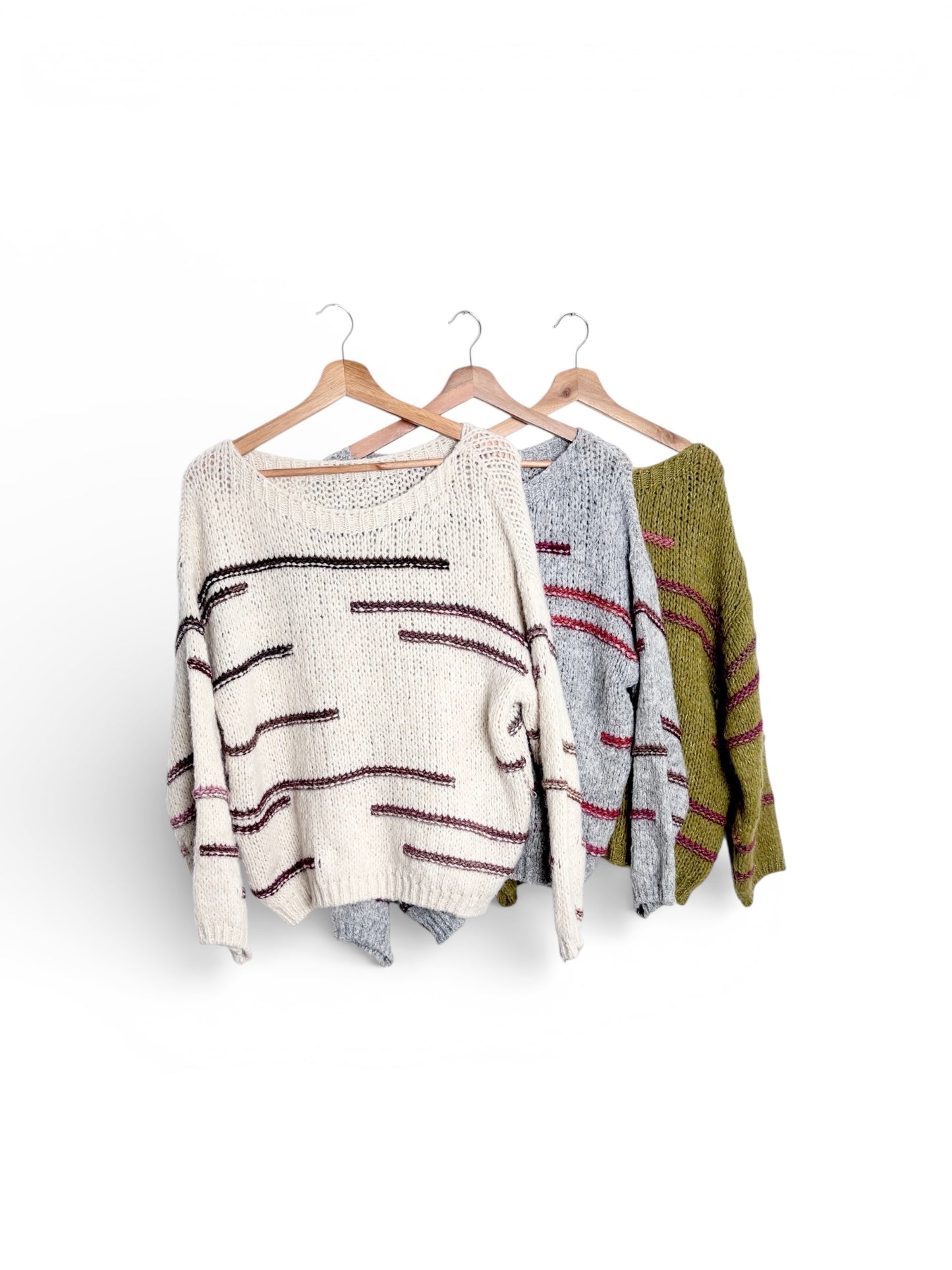 Rundhals Strickpullover Mehrfarbig "Lara"
