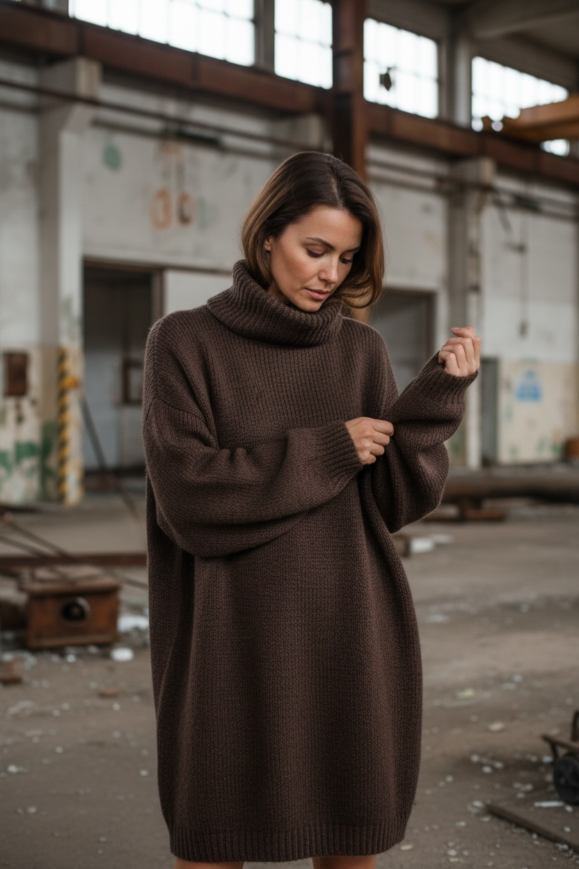 Rollkragen Strickkleid " Mandy"