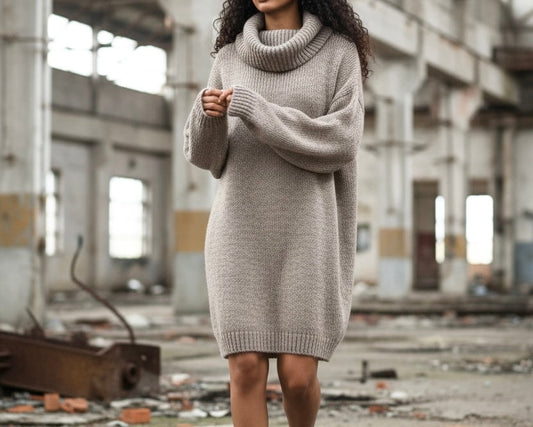 Rollkragen Strickkleid " Mandy"