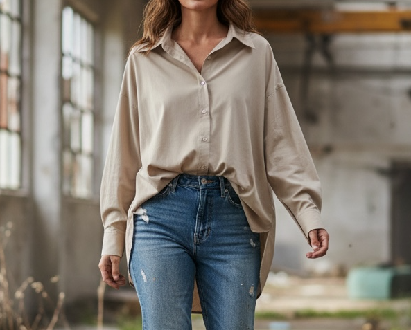 Lässige Bluse mit Knopfleiste "Tara"