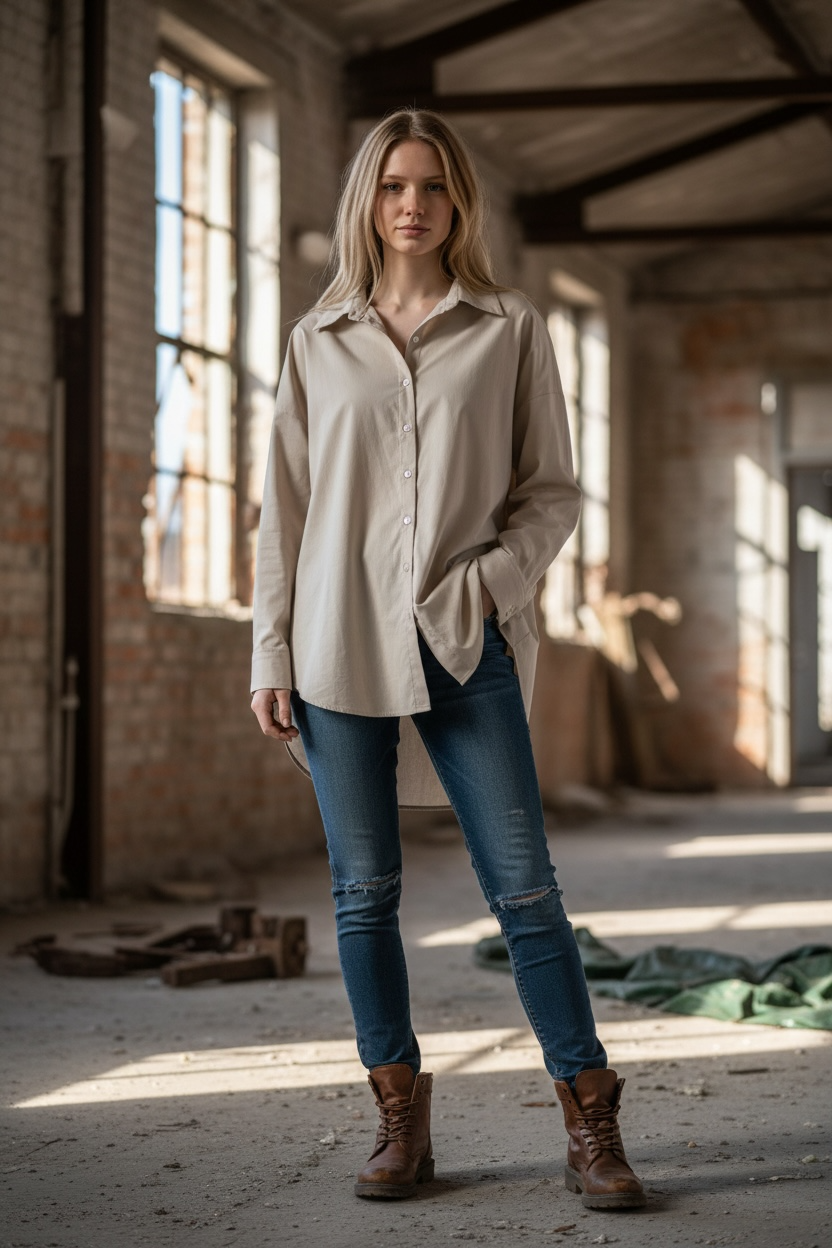 Lässige Bluse mit Knopfleiste "Tara"