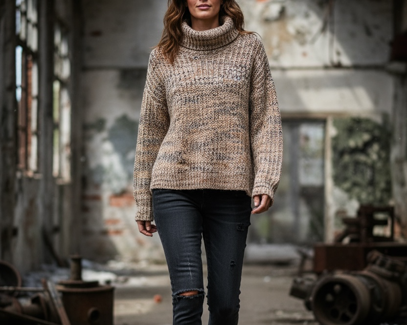 Grobstrick Rollkragenpullover