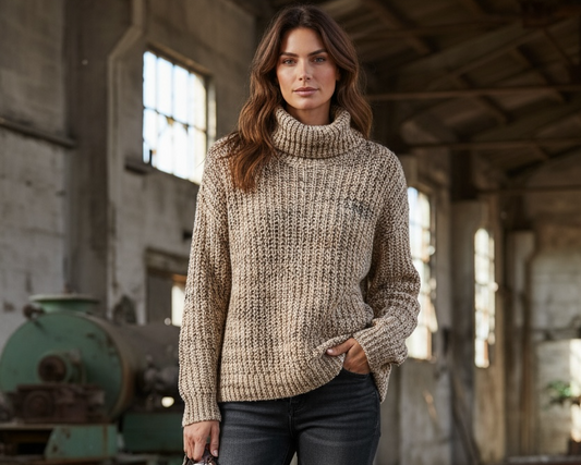 Grobstrick Rollkragenpullover