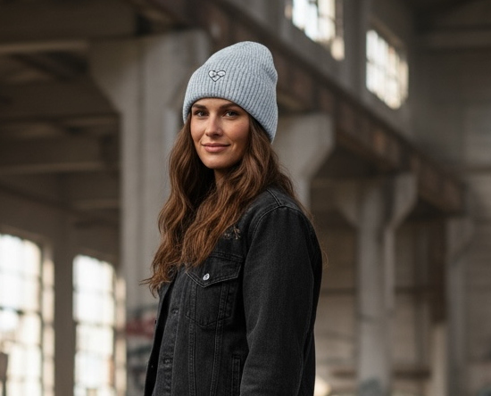 Strickmütze mit Herzstickerei – warm, weich