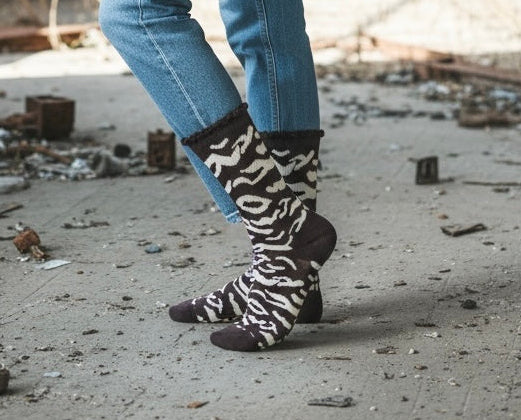Zebra-Socken – stylisch, weich & auffällig