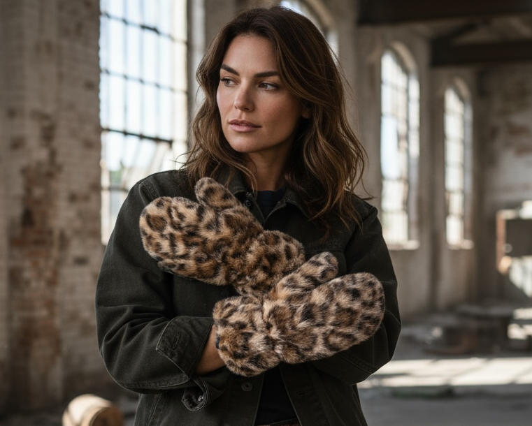 Flauschige Leo-Fäustlinge – warm, cozy & absolut im Trend