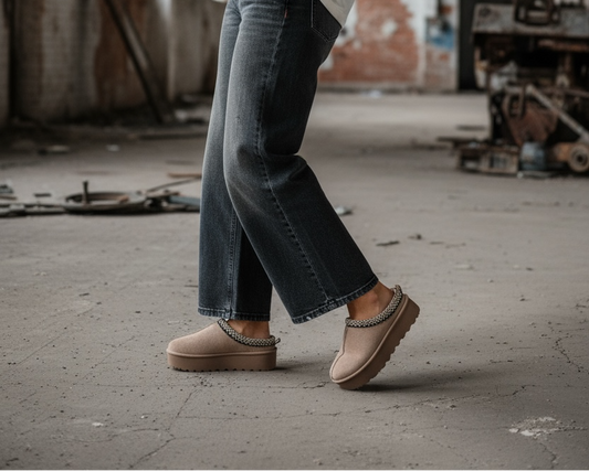 Stylische Plateau-Slipper mit Zierborte – bequem & outdoor-tauglich