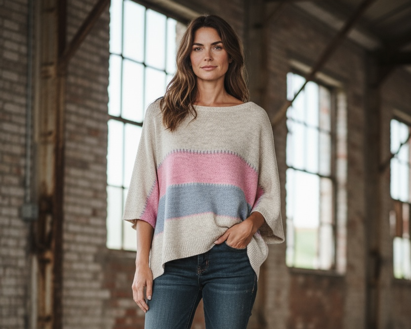 Gestreifter Pullover – farbenfroh & modern