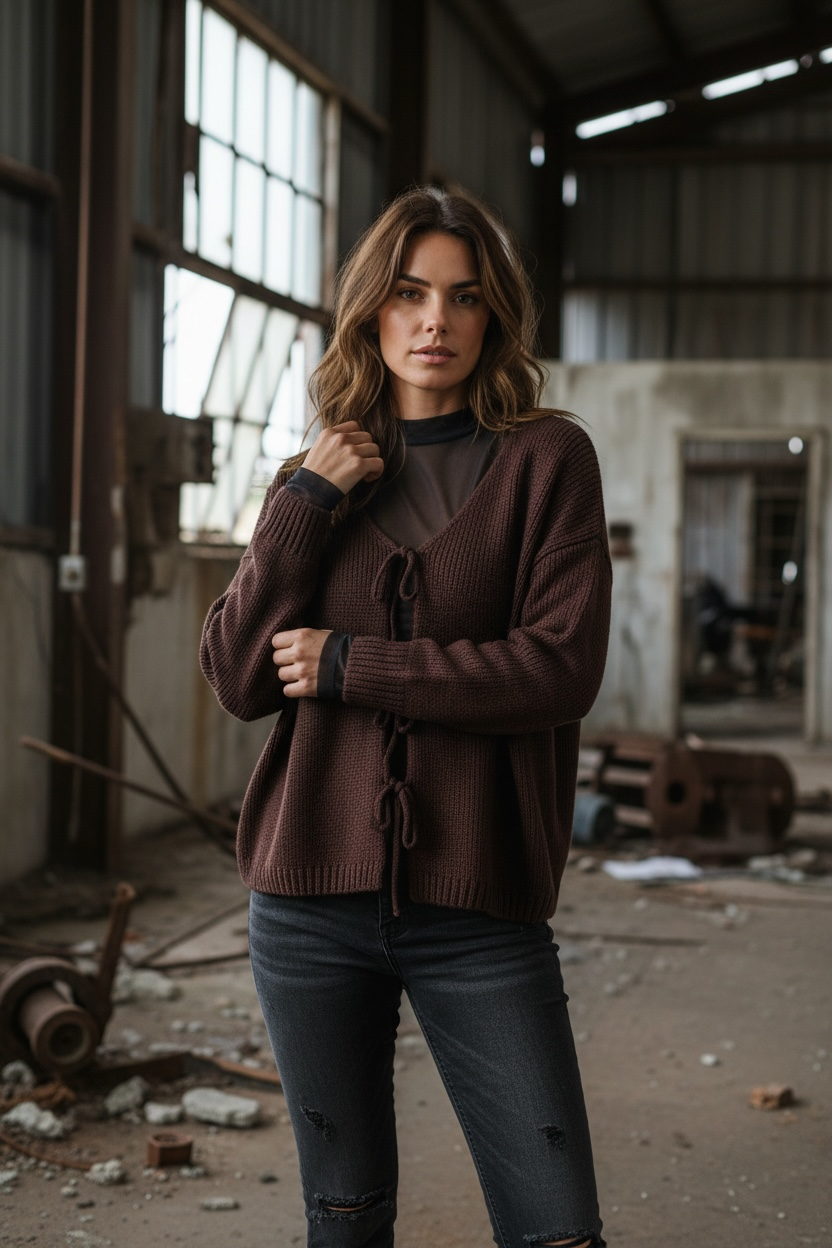 Strickcardigan mit Schleifen "Tara"