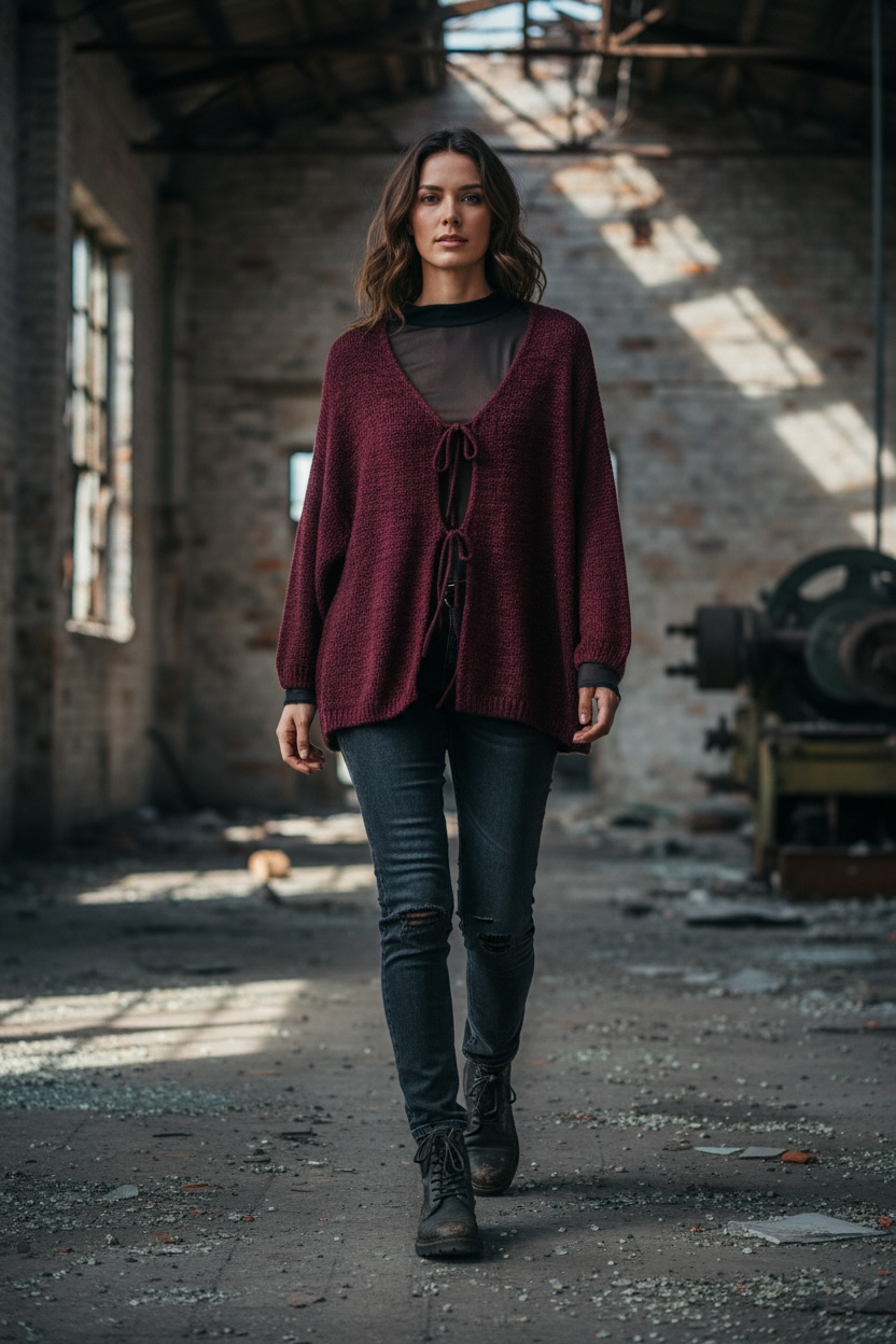 Strickcardigan mit Schleifen "Tara"