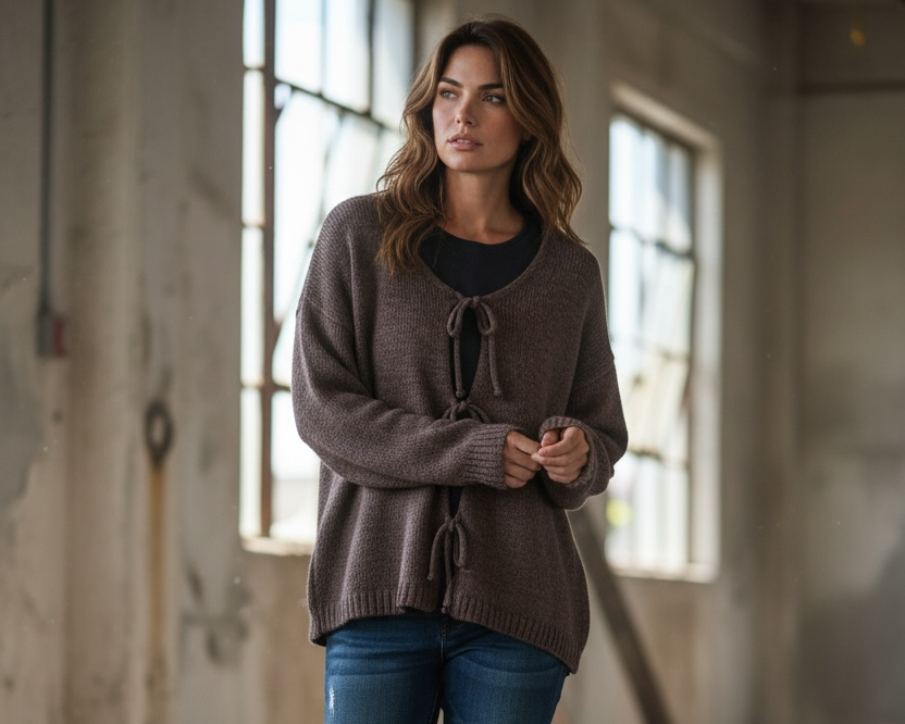 Strickcardigan mit Schleifen "Tara"