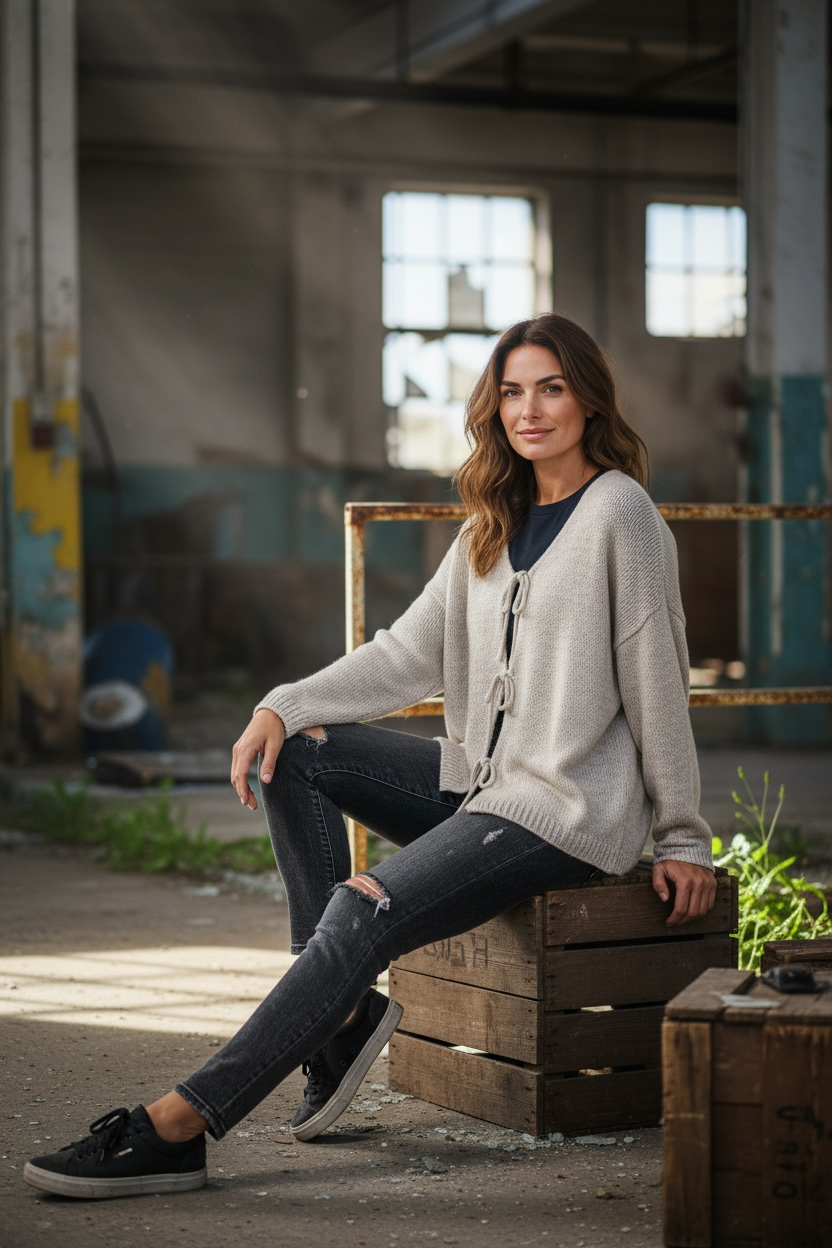 Strickcardigan mit Schleifen "Tara"