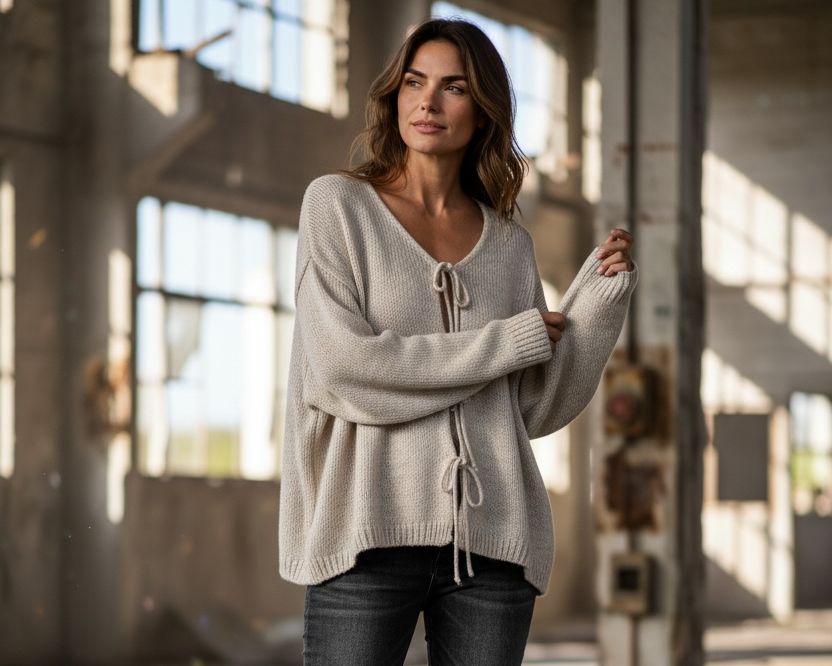 Strickcardigan mit Schleifen "Tara"