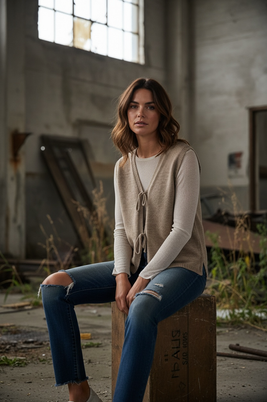 Strickweste mit Kordel  "Amy"