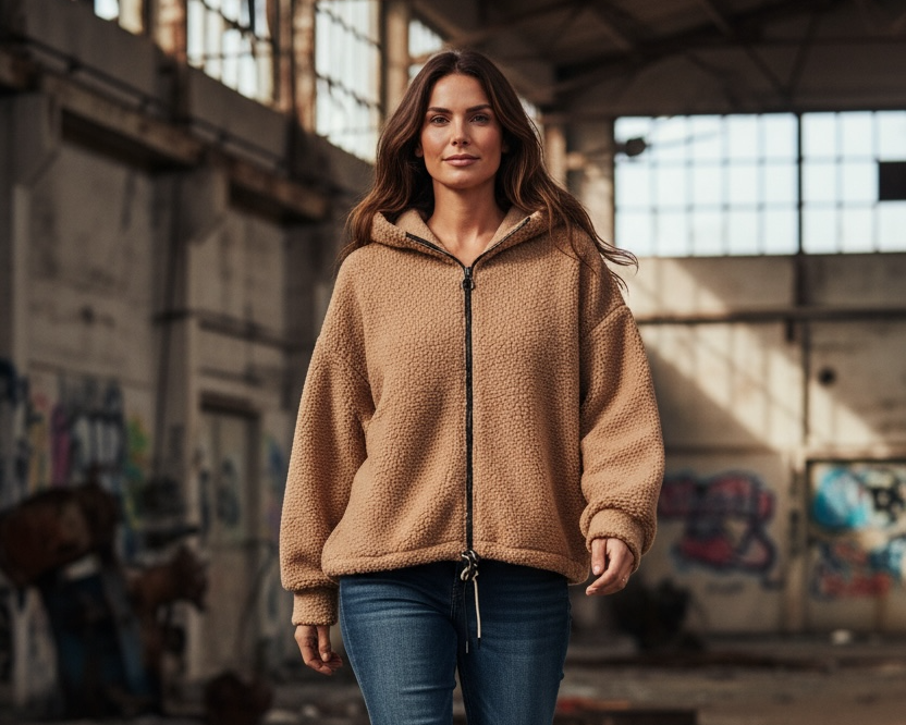 Kuschelige Kapuzenjacke