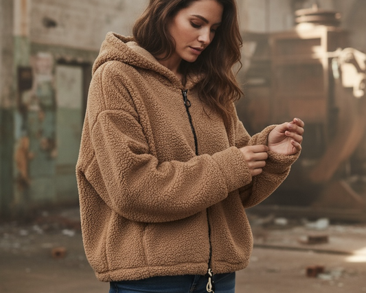 Kuschelige Kapuzenjacke