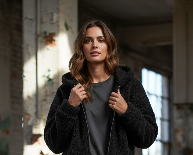 Kuschelige Kapuzenjacke