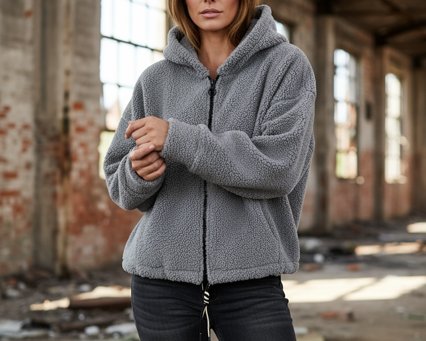 Kuschelige Kapuzenjacke
